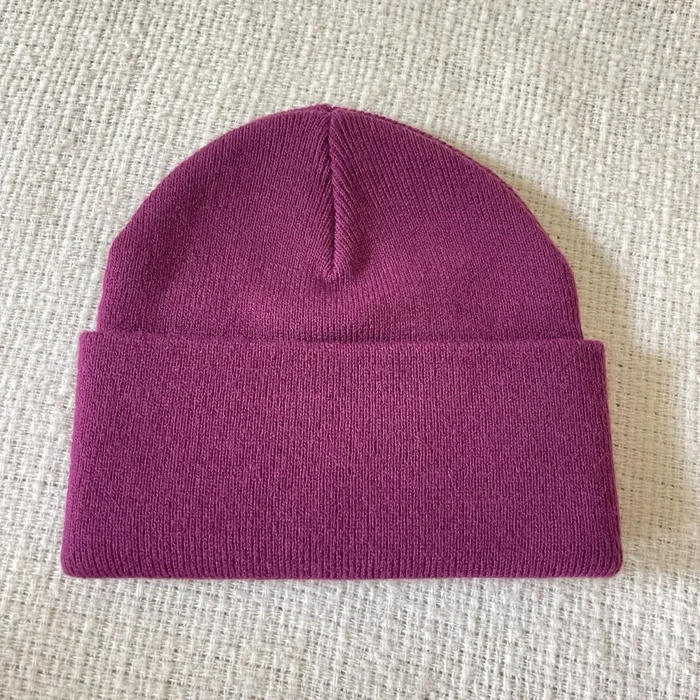 Teddy Fresh Heavy Gauge Beanie Purple‎ Logo Patch